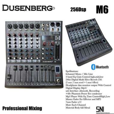 Mixer Audio Dusenberg M6 channel bluetooth 256 Dsp Original resmi