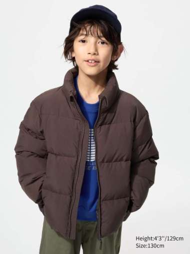 UNIQLO KIDS Jaket winter Volume Down Jacket anak Laki laki Perempuan DARK BROWN 130