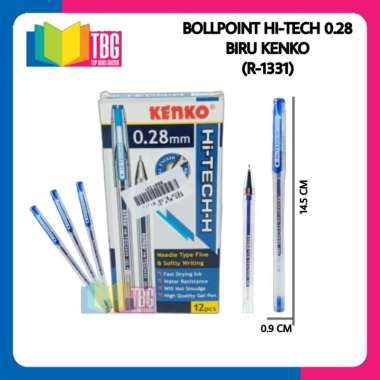 4 PCS BOLPEN HI TECH 0.28 KENKO / PULPEN HITEC KENKO / BALLPOINT HI-TEC KENKO BIRU