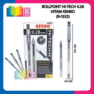 4 PCS BOLPEN HI TECH 0.28 KENKO / PULPEN HITEC KENKO / BALLPOINT HI-TEC KENKO HITAM