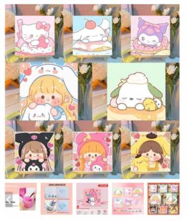 Paint By Number Melukis Anak Canvas Lukis Sketasa Paint By Number 20x20 Free Kuas Bunga