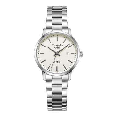 Jam Tangan Wanita Christophe Arden CA 2004 LD BSSIV Ladies Ivory Dial Steel Strap