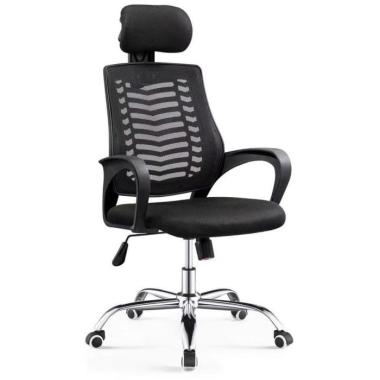 kursi jaring manager direktur, kursi kantor hidrolik headrest import Hitam