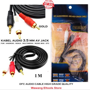 KABEL AUDIO OFC RCA 1X2 JACK 3,5 mm/AUX 1 KE 2/ 1m /OXYGEN FREE CABLE