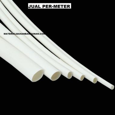 Permeter Selang Bakar 6 mm Putih Pembungkus Pengaman Isolasi Kabel