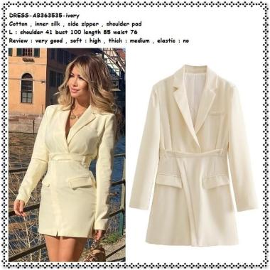 AB363535 Clasic Blazer Mini Dress Lengan Panjang Wanita Korea Import