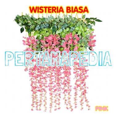 Wisteria Plastik/Bunga Plastik/Daun Rambat/Rumput Plastik/Floral Foam warna Putih