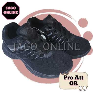 SEPATU SEKOLAH JALAN HITAM ANAK PRO ATT SNEAKERS TALI CEWEK COWOK 37