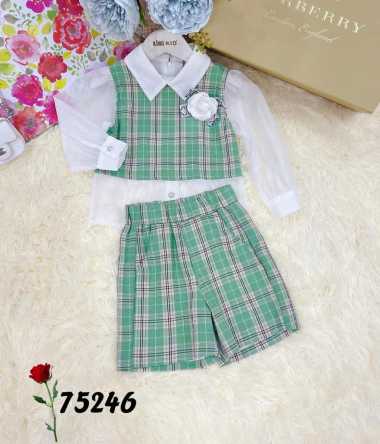 King Kid Plaid Green Lace Sleeve 3 tahun