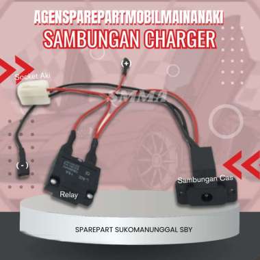 Sambungan Set Charger Mobil Motor Mainan Aki Kabel Sambungan + Relay 7a