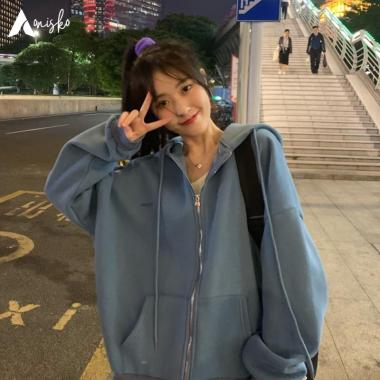 [S - 7XL] Zipper Jaket Sleting Polos Wanita Pria Unisex Size S M L XL 2XL 3XL 4XL 5XL Warna Pink Den