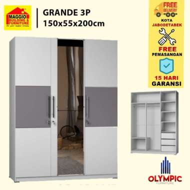 LEMARI PAKAIAN 3 PINTU - LEMARI BAJU 3 PINTU - GRANDE - OLYMPIC