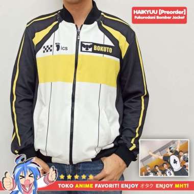 Jaket Sukajan Bomber Anime Haikyuu Fukurodani Bokuto Akaashi XS