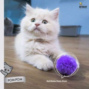 Mainan Kucing Anjing Arthacat Pet's Toy Pom Pom Isi 4 | Cat Toys Dog Toys Soft Ball