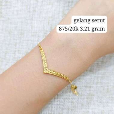 Gelang Serut Aurel Plat Koleksi Josean Hadiah Kekasih Emas Asli