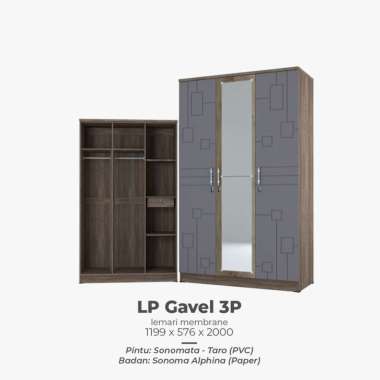 Lemari Pakaian Olympic 3 Pintu Gavel 3P