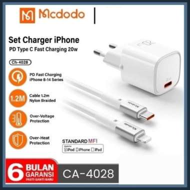 Charger Iphone PD Type C To Lightning MCDODO FAST Charging 20W