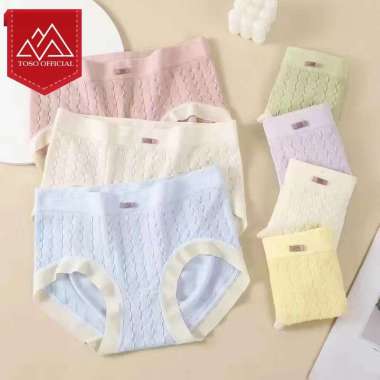 Celana Dalam Wanita Motif Pita Kolor Wanita Motif Garis CD Underwear PINK