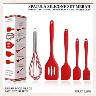 SET ALAT MASAK SILICONE TAHAN PANAS ISI 5 PCS/SET ALAT MASAK SILIKON/SUTIL SET/SUTIL SILIKON