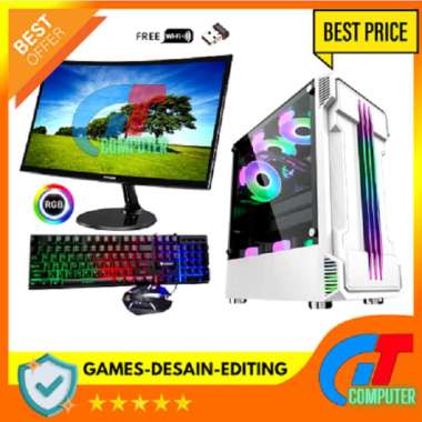 PC Gaming Fullset INTEL i7 10700F ( VGA RTX 3050 8GB ) lengkap LED 24 inc Keyboard Mouse GAMING VGA 