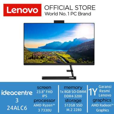 PC Lenovo IC AIO 3 YVID PC Desktop [Ryzen 3 7330U/8GB/512GB SSD/23.8"FHD/DOS]