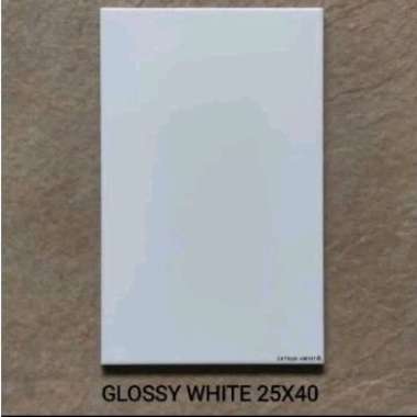 Keramik 25x40 putih polos kilat