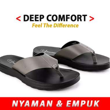 HM17 SANDAL PRIA JEPIT HUSH PUPPIES ORIGINAL SENDAL KULIT ASLI ORI COKLAT ABU