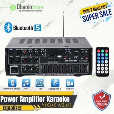 Power Amplifier Equalizer Bluetooth Karaoke Stereo Sunbuck 2000 Watt Multicolor