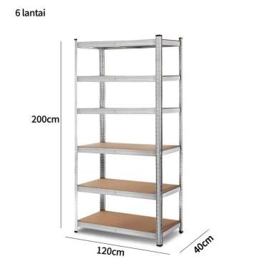 Rak besi siku lubang rak susun se 6L:120*40*200CM