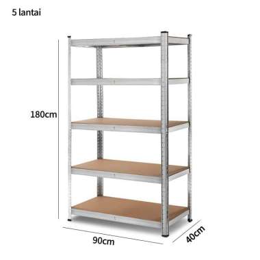 Rak besi siku lubang rak susun se 5L:90*40*180CM