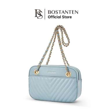 Bostanten Tas Wanita Tas Selempang Fashion Handbag Shoulder Bag with PU Material Biru