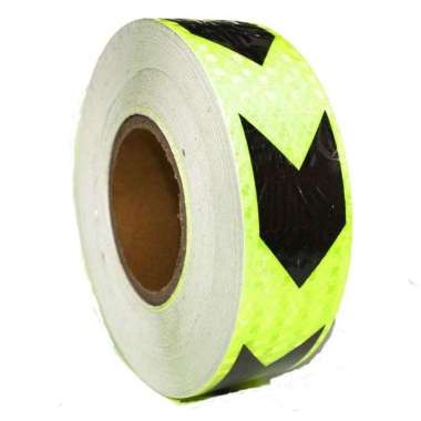 Sticker Marka - Sticker Truck - Reflective Sticker Marker Mobil Truk Arrow 5cm 3 Meter Black/Yellow