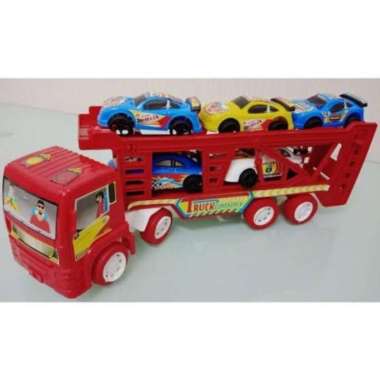 mainan mobil truck pengangkut mobil isi 5 mobil kecil