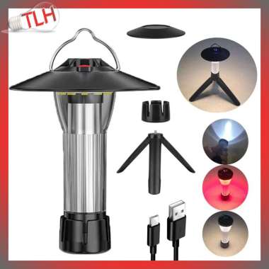 LAMPU EMERGENCY LED CAMPING DARURAT NGECAS USB OUTDOOR WATERPROOF MOBIL TAHAN LAMA 3000 MAH SENTER L