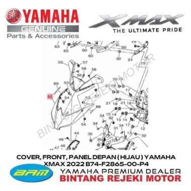 COVER, FRONT, PANEL DEPAN ( MERAH ) YAMAHA XMAX 2022 B74-F2865-00-P3