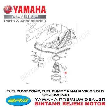 FUEL PUMP COMP, FUEL PUMP YAMAHA VIXION OLD 3C1-E3907-10