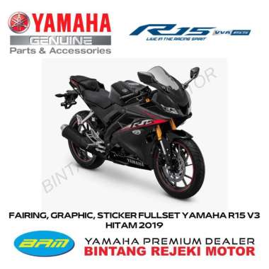 FAIRING, GRAPHIC, STICKER FULLSET YAMAHA R15 V3 HITAM 2019