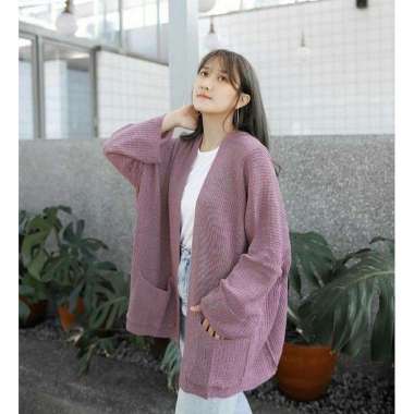 ZS OVERSIZED CARDI OUTHER LOOCY PREMIUM RAJUT TEBAL CARDY OVERSIZE LAVELLA WANITA Lilac purple