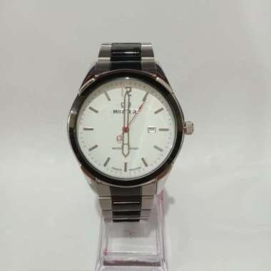 JAM TANGAN MIRAGE 7570 PRIA SILVER COMBI BLACK ORIGINAL