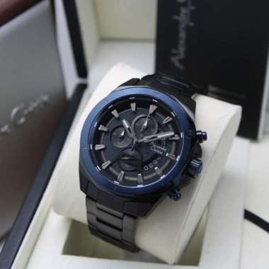 JAM TANGAN PRIA ALEXANDRE CHRISTIE AC 6651 / AC6651 RANTAI ORIGINAL BLACK BLUE