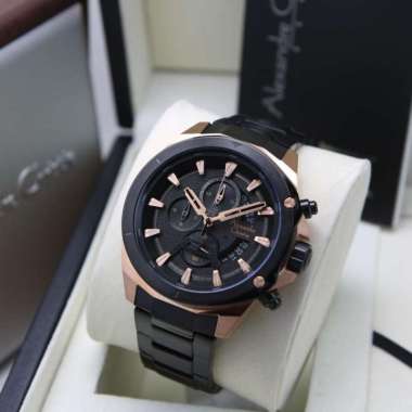 JAM TANGAN PRIA ALEXANDRE CHRISTIE AC 6651 / AC6651 RANTAI ORIGINAL ROSEGOLD BLACK