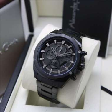 JAM TANGAN PRIA ALEXANDRE CHRISTIE AC 6651 / AC6651 RANTAI ORIGINAL FULL BLACK