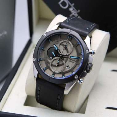 JAM TANGAN PRIA ALEXANDRE CHRISTIE AC 6589 / AC6589 LEATHER ORIGINAL SILVER BLACK