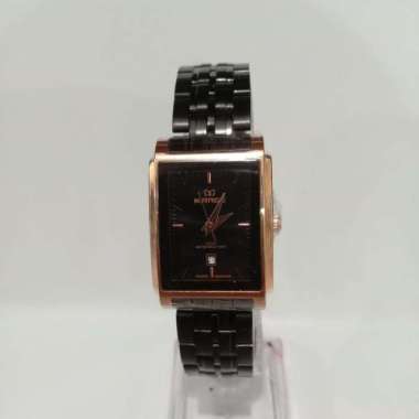 JAM TANGAN WANITA MIRAGE 8576 ROSEGOLD BLACK ORIGINAL