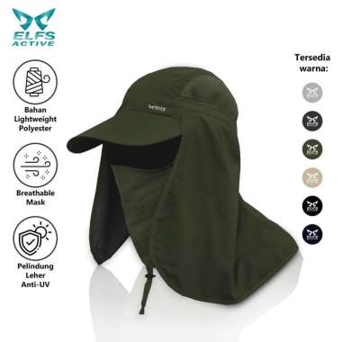 VERISH Topi Mancing Multifungsi Fishing Hat Anti UV Masker Jepang Outdoor Hat IMPORT Hijau Army