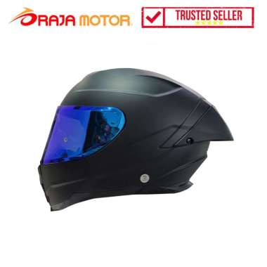 SNAIL Helm Full Face FFS3 Hitam Visor Blue L Hitam/Glossy