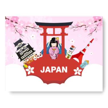 Jepang Dompet Landmark Souvernir Oleh Oleh Mini Wallet Negara Dompet Panjang Pouch Mouse Pad 533 Mou