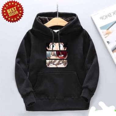 JAKET SWEATER HOODIE ANAK ANIME N4RUT0 TERBARU KEREN/JAKET KEREN BAHAN KATUN FLECE-RINS STORE HITAM 