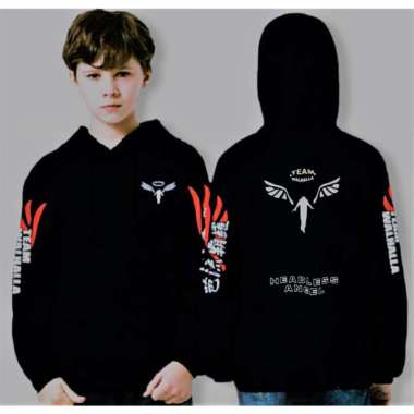 JAKET SWEATER HOODIE ANAK ANIME N4RUT0 TERBARU KEREN/JAKET KEREN BAHAN KATUN FLECE-RINS STORE HITAM 