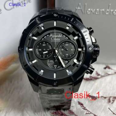 Original 100%!! Jam Alexandre Christie Pria AC 6529 AC6529 Full Black Garansi Resmi 1 Tahun